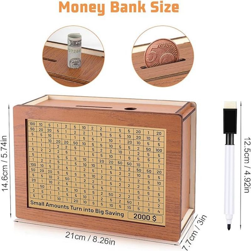 Wooden Children's Pound Coin Bank Wooden Craftwork