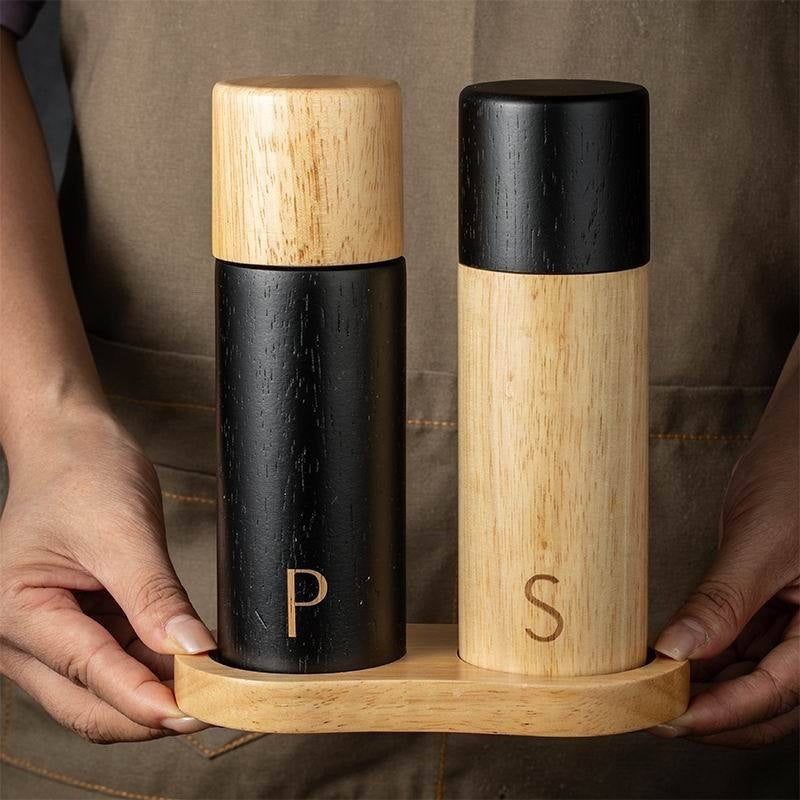 Retro Creative Oak Pepper Grinder Kitchen Household Wooden Seasoning Bottle