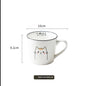 Breakfast Ceramic Milk Coffee Cup Couple Personality Creative Coffee Cup Cartoon Cat Pattern Kitchen Gadgets