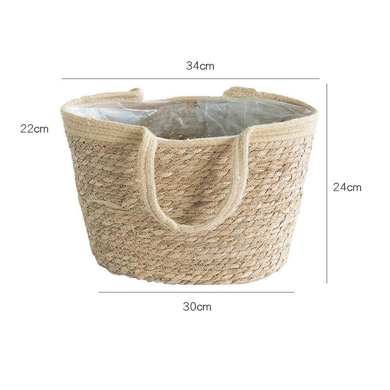 Handmade rattan flower basket