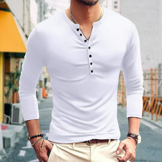 MenS Slim Clamshell Pockets Long Sleeve T-Shirt