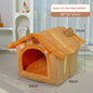 Cute House Type Cathouse Doghouse Four Seasons Universal Warm Removable Washable Pet Bed