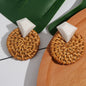 Rattan boho earrings