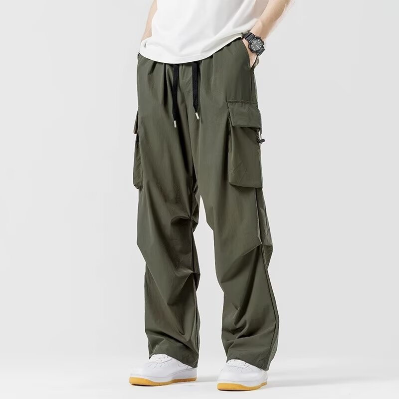 Loose Straight Cargo Pants Wide-leg Pants Men