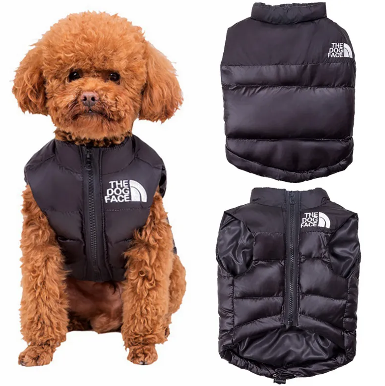 Windproof Fleece Dog Vest - Black XXL Winter Coat