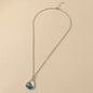 Tidal Blue Stainless Steel Necklace And Earrings Suite