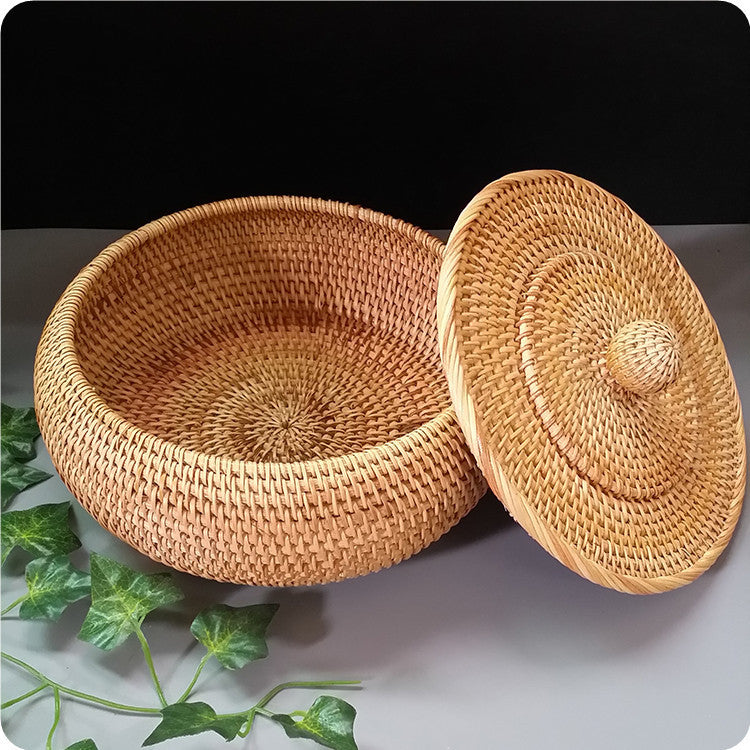 Hand-Woven Candy Box Rattan Storage Basket