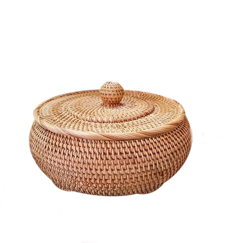 Hand-Woven Candy Box Rattan Storage Basket