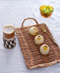 Woven Wicker Rattan Snack Basket Tea Tray