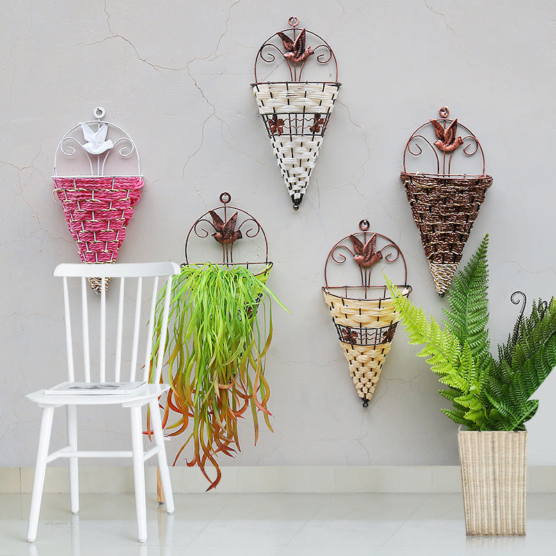 Artificial Flower Rattan Flower Basket Decoration Artificial Flower Straw Rattan