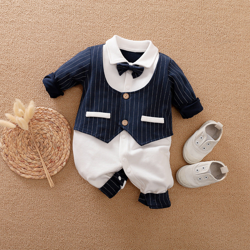 Baby Jumpsuit Spring And Autumn Models Foreign Trade Gentleman Baby Clothes Long-Sleeved Baby Clothes Baby Clothes