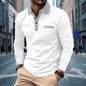 Men's Casual Button Lapel Pocket Solid Color Long Sleeve