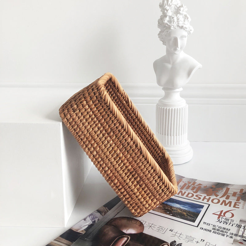 Rattan storage basket