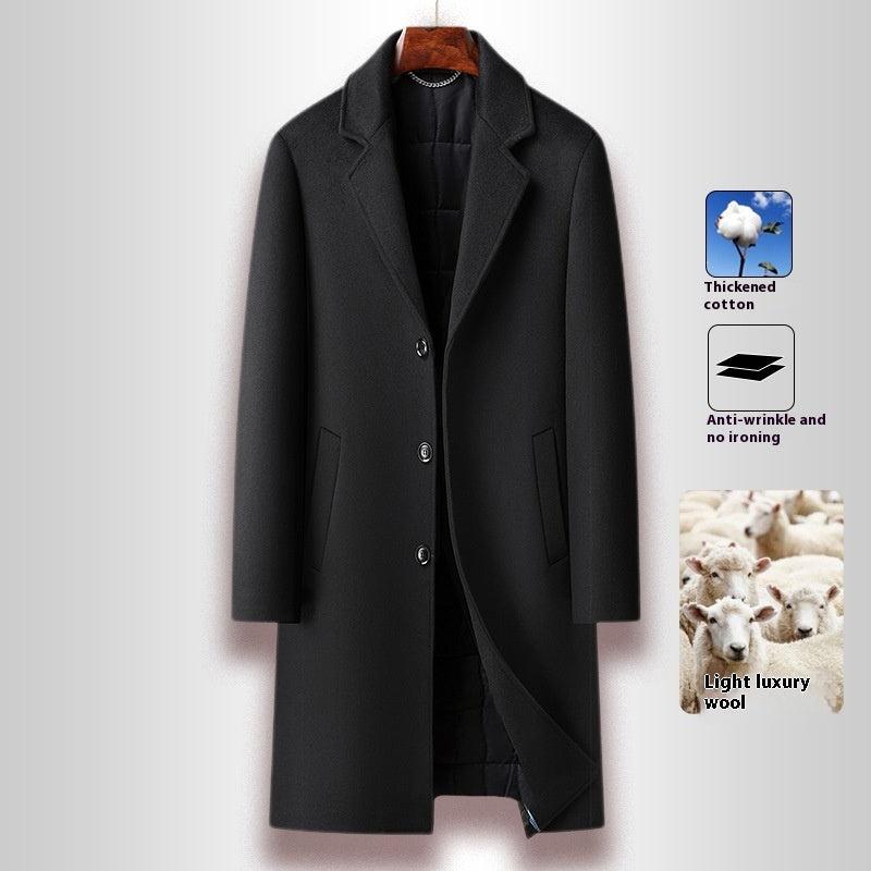 Men's Woolen Coat Business Casual Long