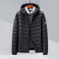 Men's Thin Hood Down Jacket Trendy Slim Fit White Duck Down