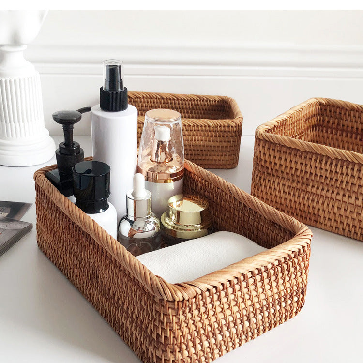 Rattan storage basket