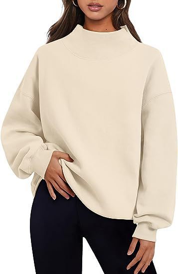 Casual Style Fleece Shirt Thick Half Turtleneck Loose Women's Sweater