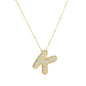 Brass Zircon Bubble Balloon Letter Pendant Necklace For Women