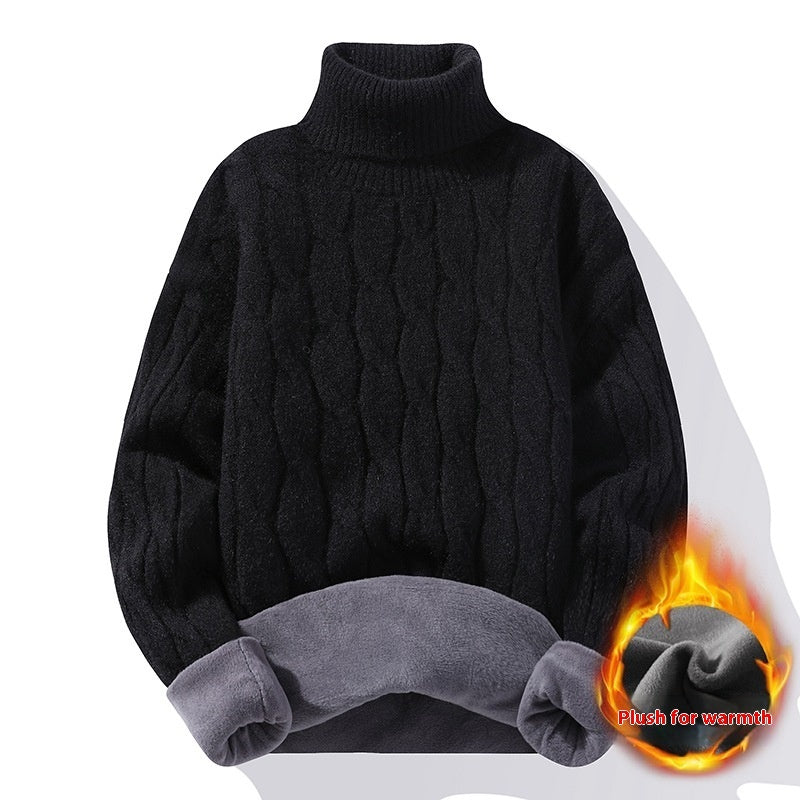 High Neck Velvet Thickening Thermal Sweater