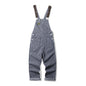 Outdoor Canvas Lumberjack Working Bib Top Pants Railway Stripe One-piece