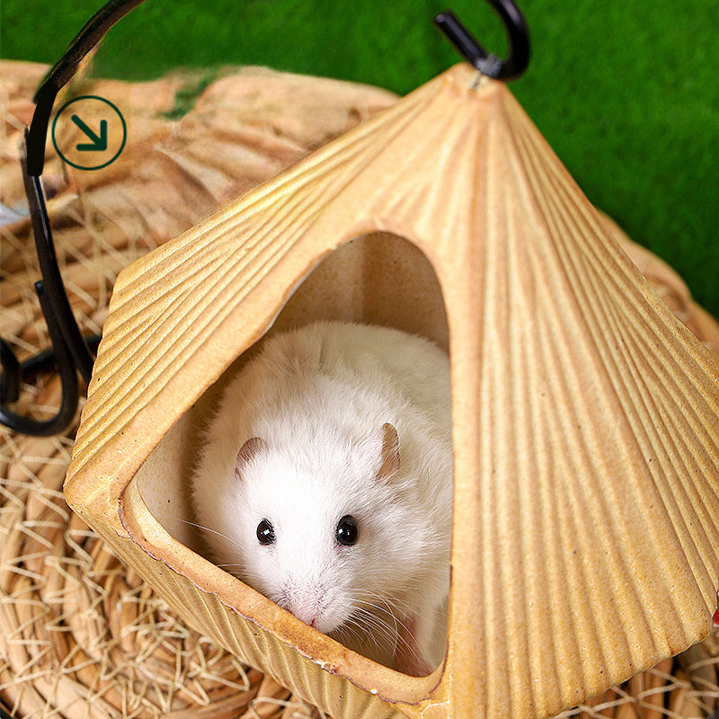 Hamster Hammock & Hideaway: Ceramic Swing, Cradle, and Toys for Fun & Relaxation