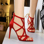 Ladies Stiletto Heel Suede Hollow High Heels