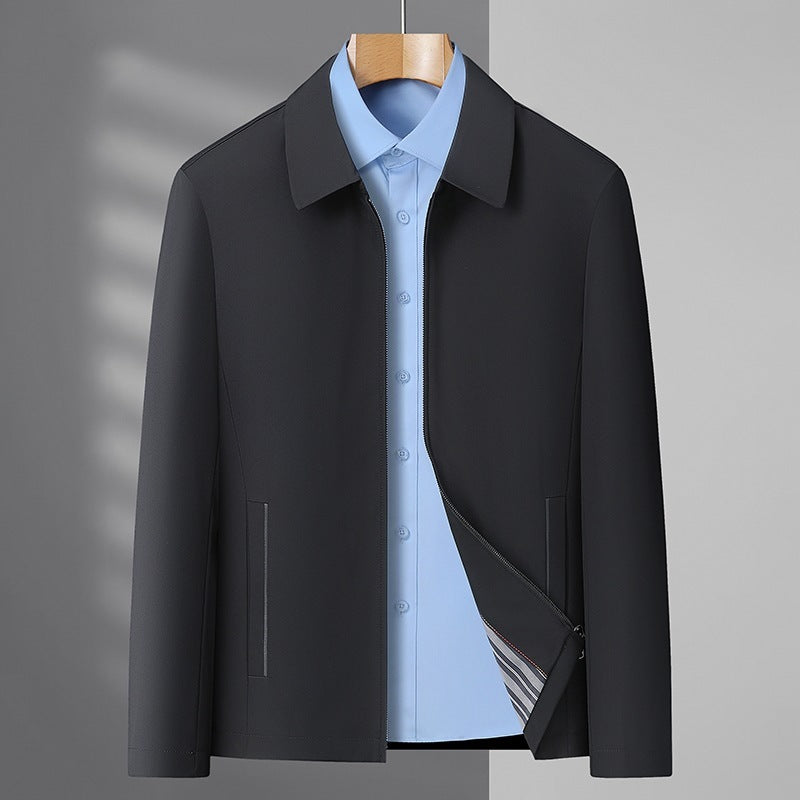 Men's Jacket Business Casual Lapels Zipper Coat