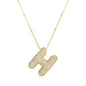 Brass Zircon Bubble Balloon Letter Pendant Necklace For Women