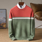 Striped Youth Pure Wool Sweater Men's Round Neck Loose