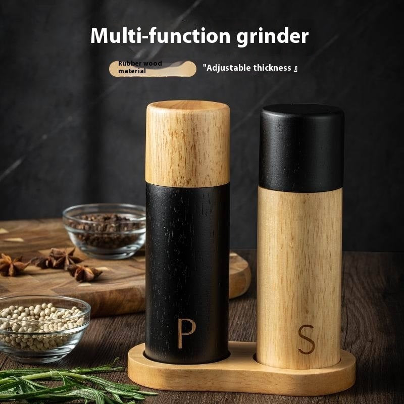 Retro Creative Oak Pepper Grinder Kitchen Household Wooden Seasoning Bottle