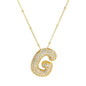 Brass Zircon Bubble Balloon Letter Pendant Necklace For Women