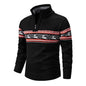 Plus Size Half-open Zipper Men's Autumn And Winter Loose Color Matching Knitwear