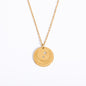 Three-dimensional Sun Moon Round Coin Zircon Necklace