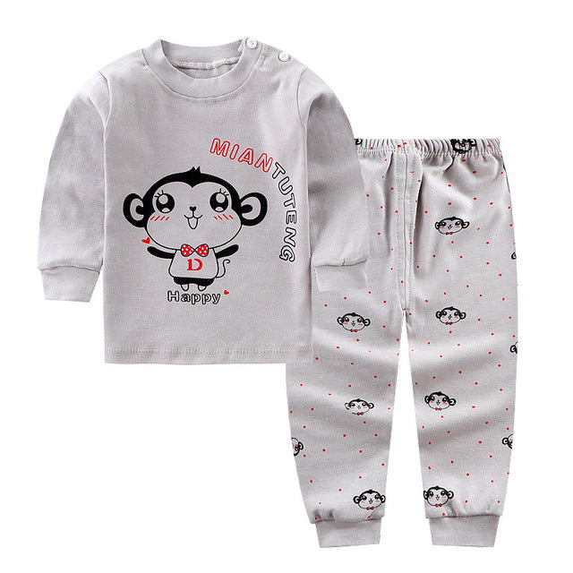 Autumn And Winter Pajamas, Baby Autumn Clothes, Long Trousers, Girls' Home Clothes, Long Sleeves