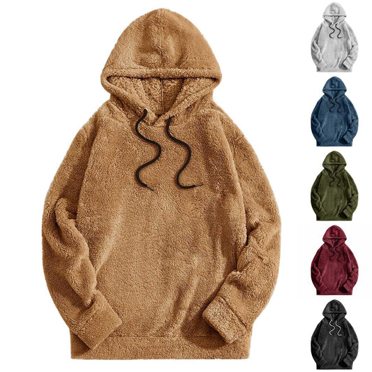 Autumn And Winter Thickening Double-sided Velvet Casual Loose Long-sleeved Hooded Sweater