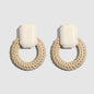 Rattan boho earrings