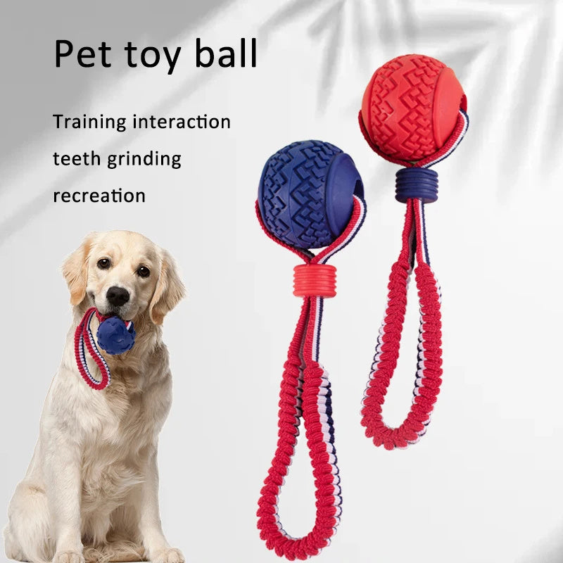 Interactive Dog Toy Ball Interactive Teether With Rope Dog Ball Pet Supplies Chewing Ball Training For Living Room Lake Beach Pets Products