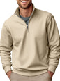 Casual Zipper Stand-up Collar Thick Fleece-lined Solid Color Men's Sweater