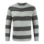 Round Neck Color Block Knitted Striped Sweater