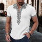 Men's Summer 7 Buckle Loop Stand Collar Short Sleeve Shirt