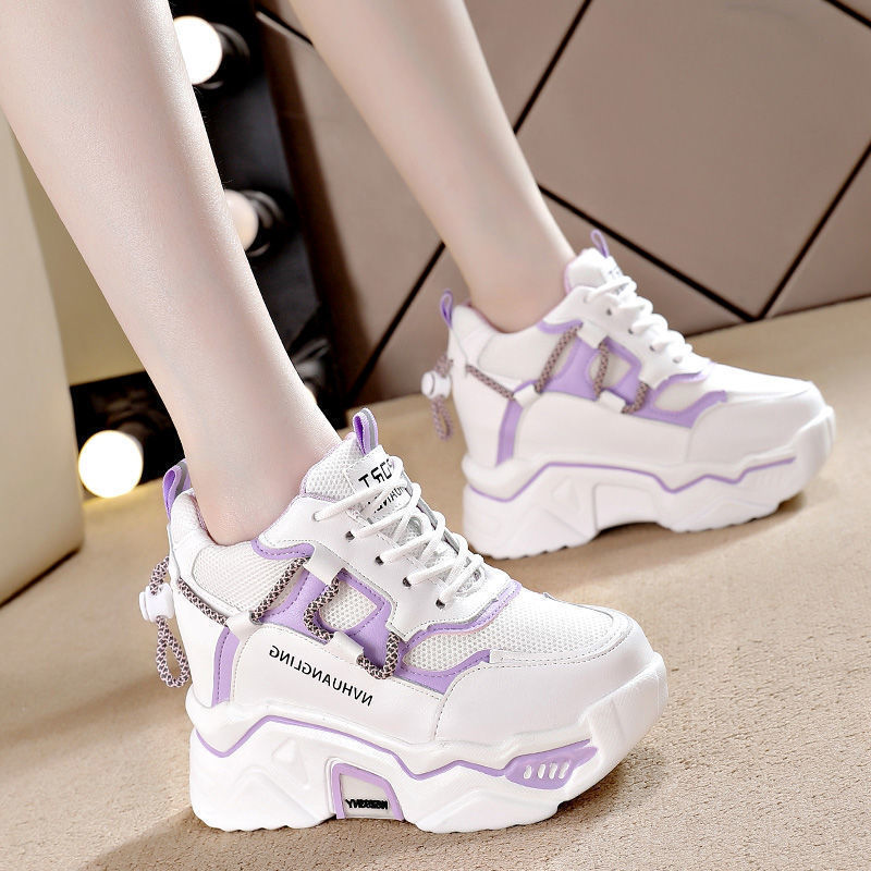 Slimming Thick Bottom Increased Leisure Sports White Shoes