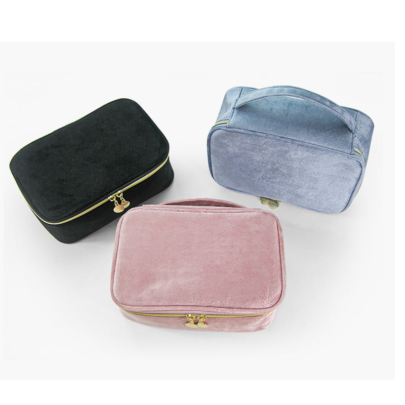 Flannel Cosmetic Makeup Brush Buggy Bag Portable Portable Cosmetic Bag Large Capacity Travel Cosmetic Case