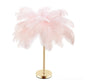 Natural Ostrich Feather Usb Charging Night Lamp Atmosphere Girls Bedroom Cozy True Feathers