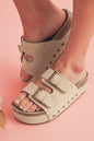 Suede Buckle Decor Footbed Sandal Slippers