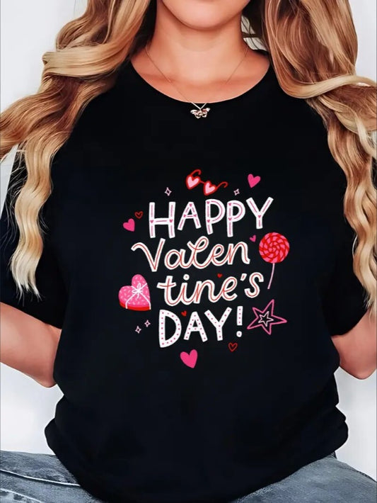 Love Valentine'S Day T-Shirt,   Couple T-Shirt, Couple Christmas, Fashion Casual T-Shirt, Short-Sleeved T-Shirt