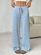 Tied Striped Wide Leg Pants