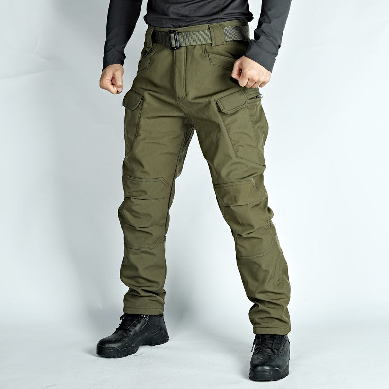 Winter Tactical Pants Men's Fleece-lined Waterproof Shark Skin Soft Shell Tactical Pants