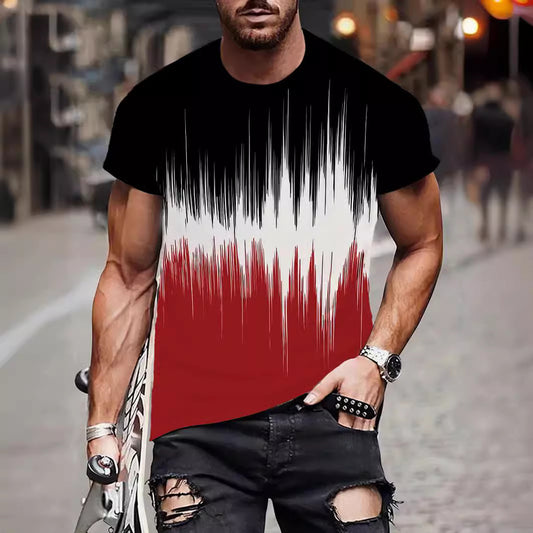 Men's 3D Digital Printing Daily Round Neck Short Sleeve