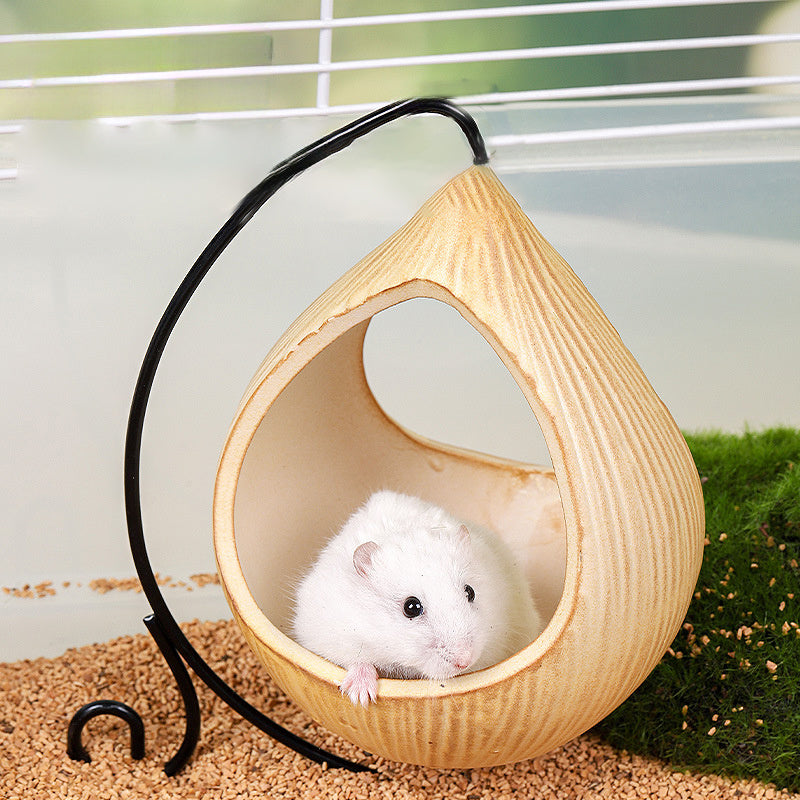 Hamster Hammock & Hideaway: Ceramic Swing, Cradle, and Toys for Fun & Relaxation