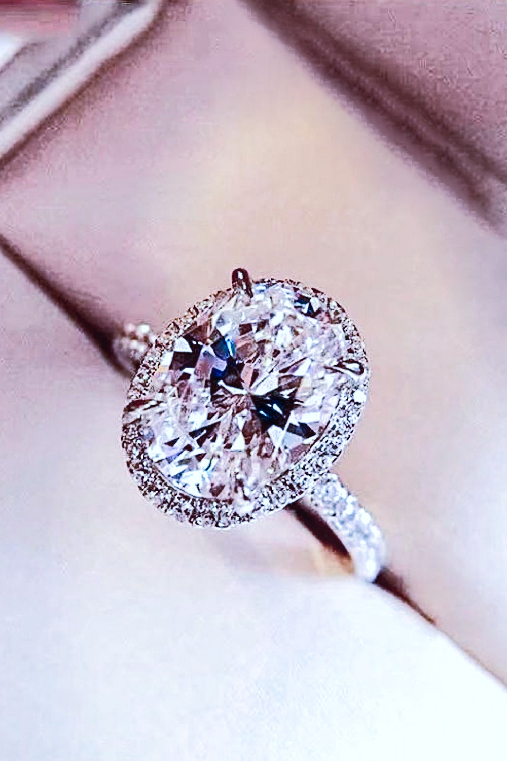 2 Carat Moissanite Platinum-Plated Ring